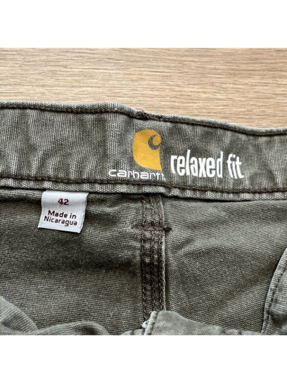 Men's Carhartt Relaxed Fit Khaki Shorts SZ 42x9 Tarmac Gray Casual 102514-217 - Picture 7 of 12